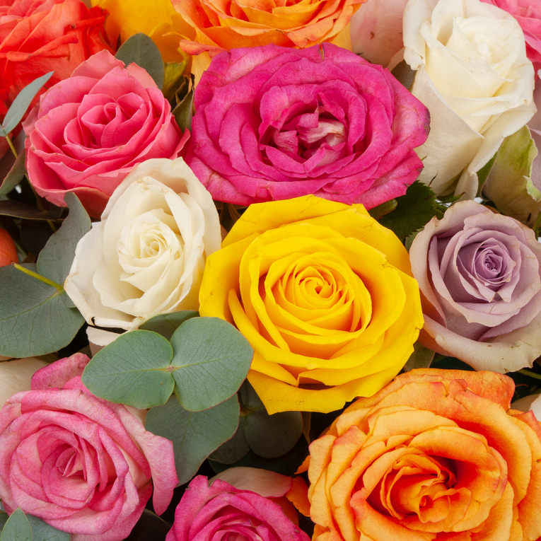 Розы в коробке Разноцветный гобелен