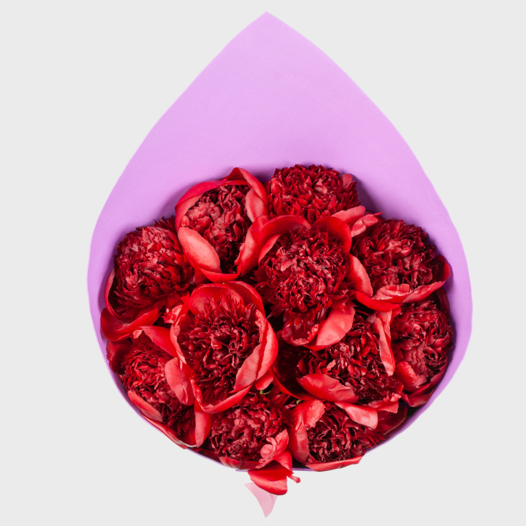 Букет 11 пионов Страстный порыв