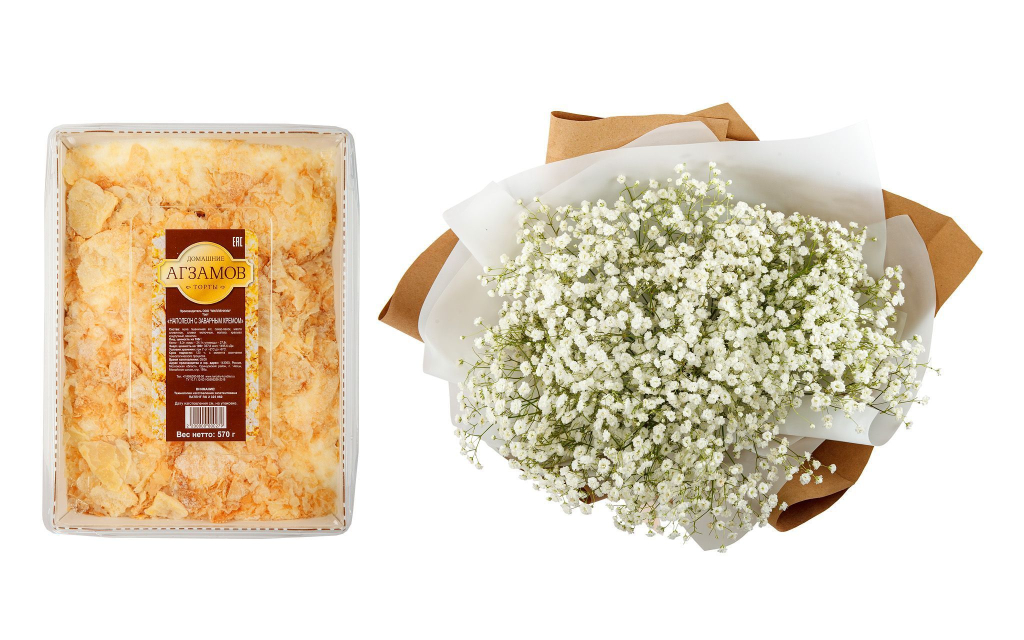 Букет Миллион звезд + торт «Наполеон» (570 г)