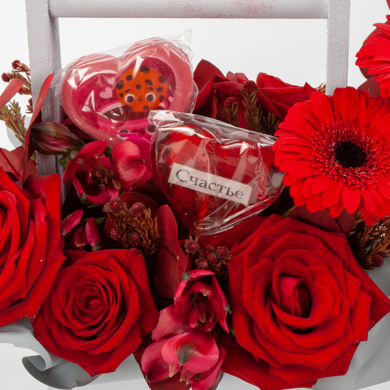 Композиция в кашпо Карамельное счастье