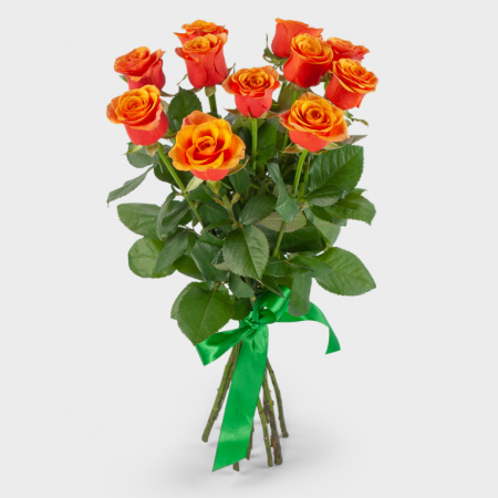 Букет из 11 роз Огненное сердце