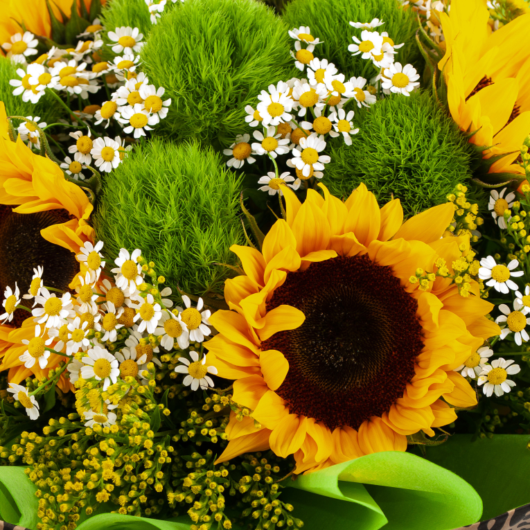 Букет с подсолнухами Солнечный луг