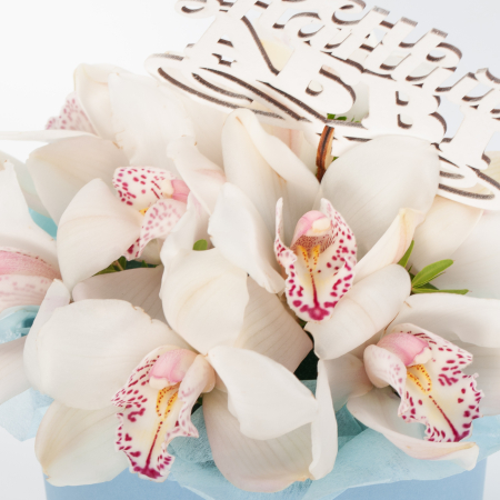 Букет в коробке Белым мелом