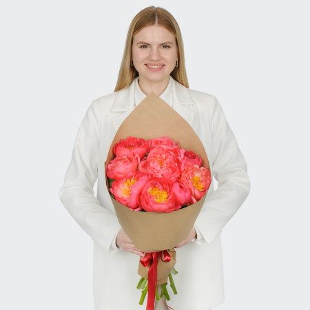 Букет 9 пионов В порыве чувств