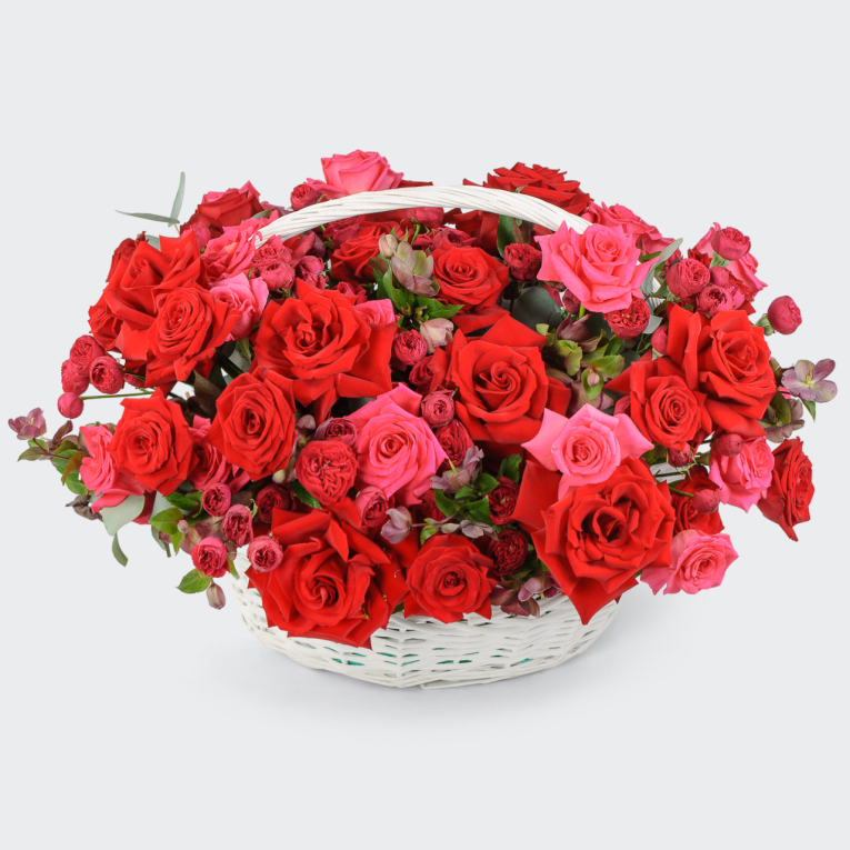 Букет в корзине Алый символ