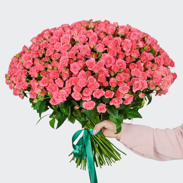 Букет 75 кустовых роз Лидия (50 см)