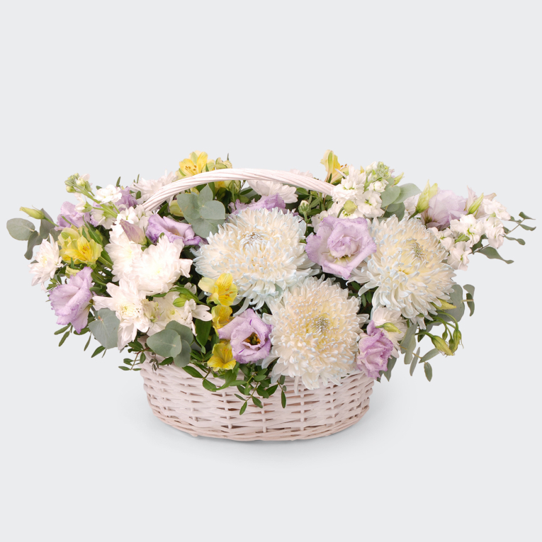 Букет в корзине Белая чайка