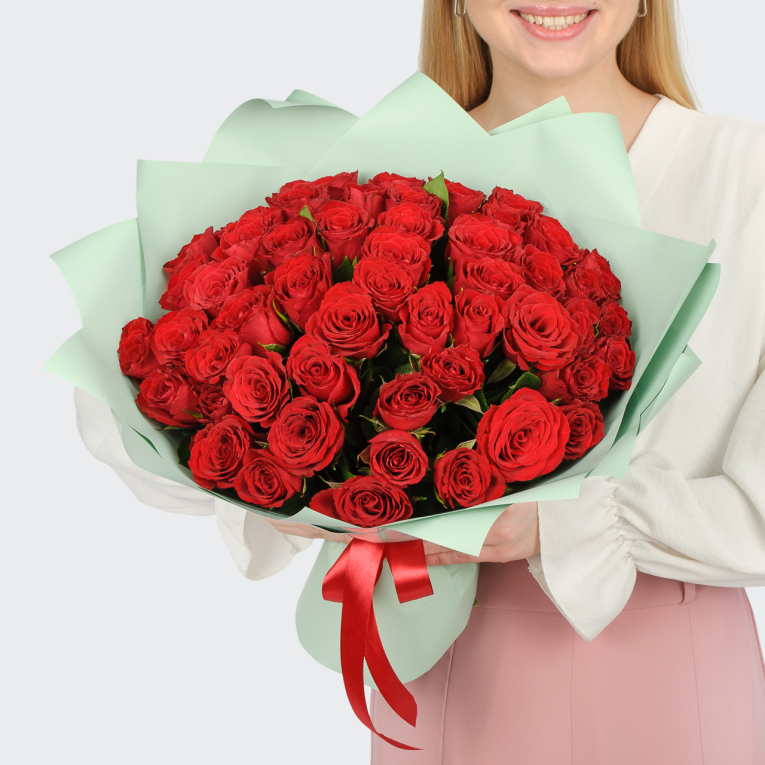 Букет из 51 розы Валентинка