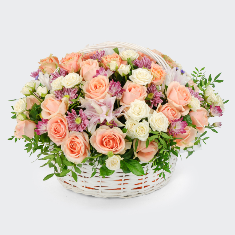 Букет в корзине Цветочная долина