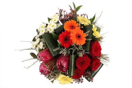 Букет Цветочное ассорти в шляпной коробке