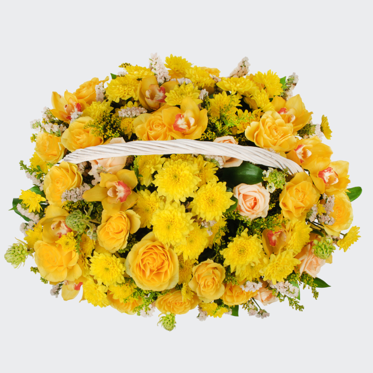 Букет в корзине Золотая волна