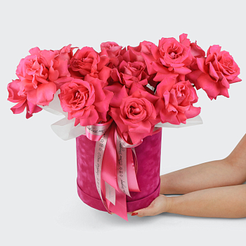 Букет в коробке Поцелуй на закате