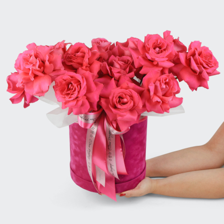 Букет в коробке Поцелуй на закате